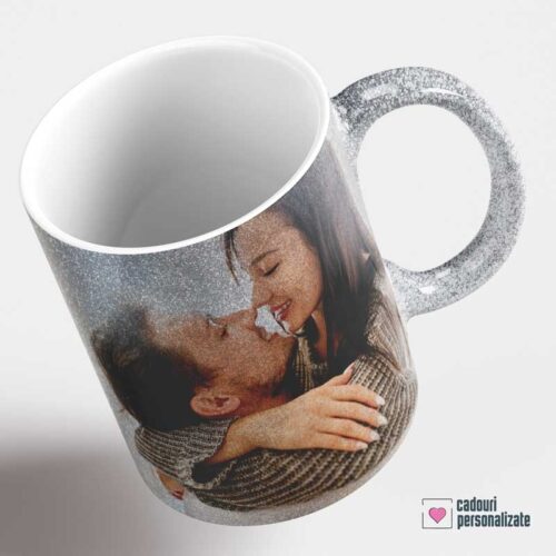cana glitter argintie personalizata