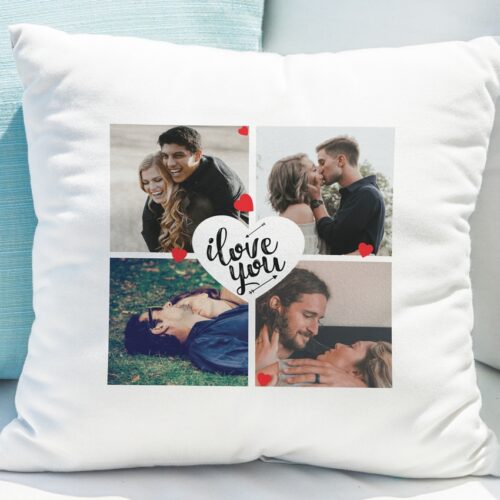 Perna personalizata cu 4 poze si un mesaj