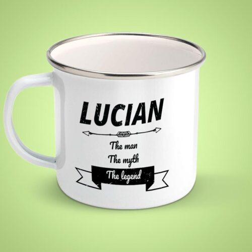 Cana metalica personalizata cu nume si text