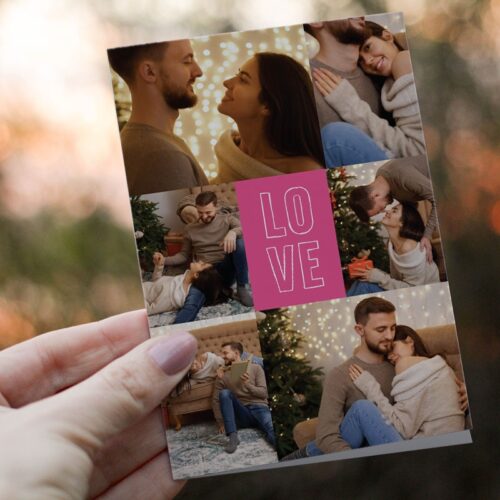 Felicitare personalizata LOVE si 6 fotografii