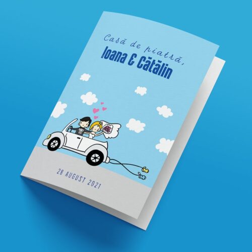 Felicitare personalizata "Casa de Piatra", Nume si Data