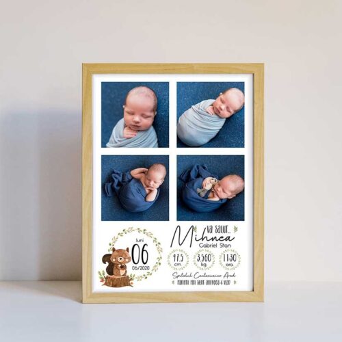 Tablou A4 personalizat bebelus baietel cu 4 poze