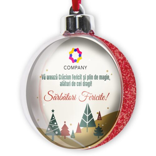 Glob personalizat cu logo si mesaj - Sarbatori Fericite