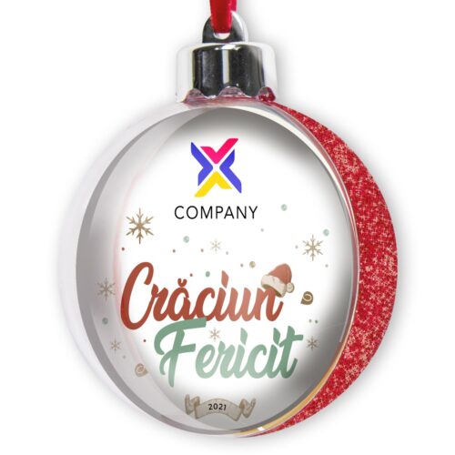 Glob personalizat cu logo si text - Craciun Fericit