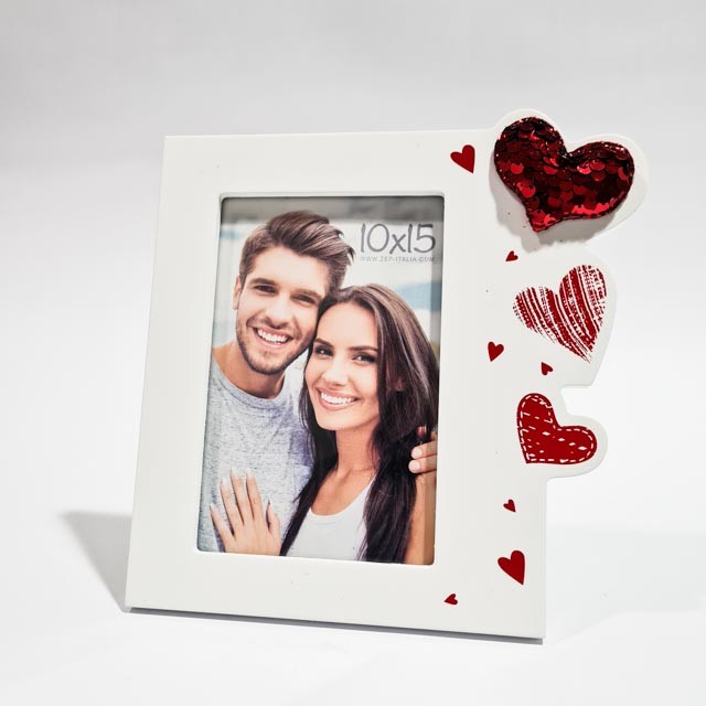 Rama foto Alisia cu inima paiete, 10x15 cm Personalizata cu o Poza