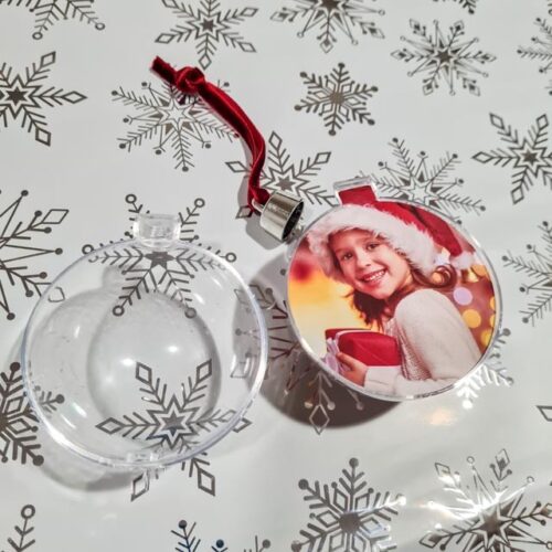 Set 2 Globuri transparete personalizate cu doua poze