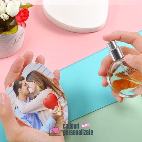 Odorizant auto inima personalizat cu foto si text