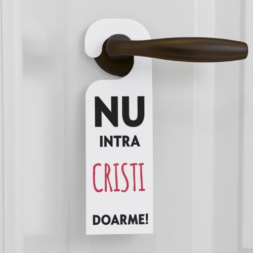 Semn de usa "Nu intra" personalizat cu nume