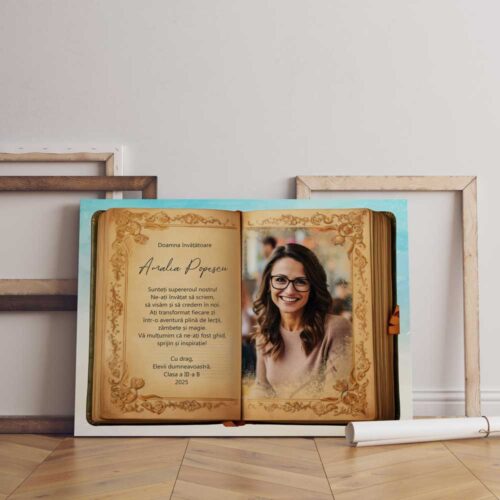 Tablou Canvas Personalizat cu mesaj si poza pentru Educatoare / Învățătoare / Profesoară