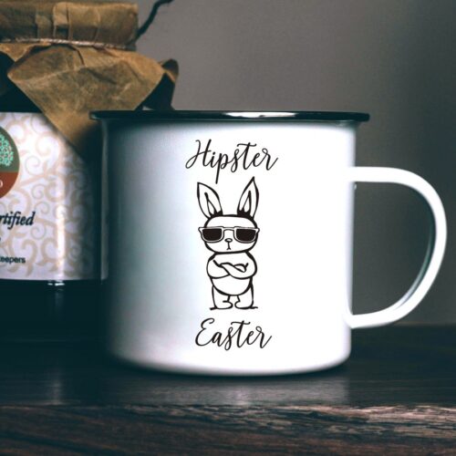 Cana metalica personalizata de paste - Hipster Easter