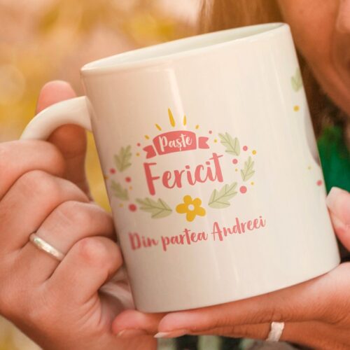 Cana personalizata de Paste cu 2 poze si mesaj