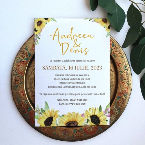 Invitatie de Nunta - Buchete Floarea Soarelui
