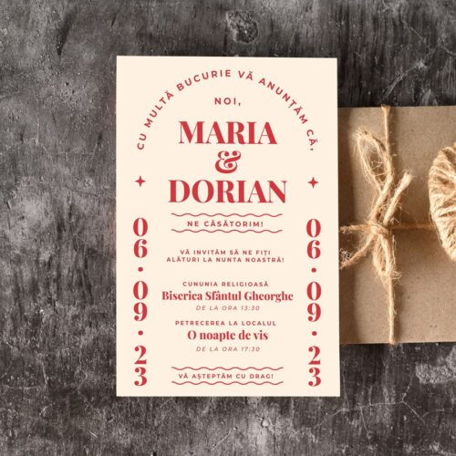 Invitatie de Nunta - Tematica roz
