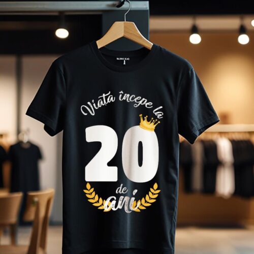 tricou viata incepe la 20 de ani model 2_Tricou